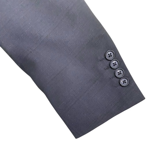 Men’s Kenneth Cole Reaction virgin wool navy tonal plaid two button jacket 40R - Picture 3 of 8